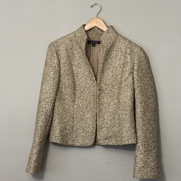 LAFAYETTE 148 GOLD BEIGE BOUCLE JACKET 8 - Picture 1 of 12